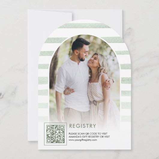 Sage Green Boho Floral Moon Arch Brautparty Einladung (Rückseite)