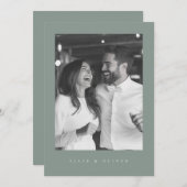 Sage Green Boho Foto 1 Wedding Modern Einladung (Vorne/Hinten)