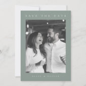 Sage Green Boho Foto Save the Date Einladung (Vorderseite)