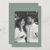 Sage Green Boho Foto Save the Date Einladung (Vorne/Hinten)