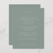 Sage Green Boho Foto Wedding Modern Begleitkarte (Vorne/Hinten)
