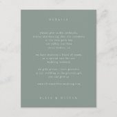 Sage Green Boho Foto Wedding Modern Begleitkarte (Vorderseite)