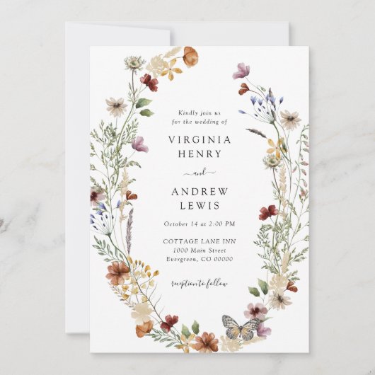 Sage Green Boho Hochzeitseinladung Einladung (Vorderseite)