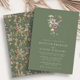 Sage Green Boho Hochzeitseinladung Einladung