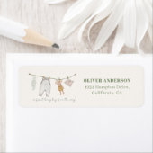 Sage Green Boho Kleidung Baby Dusche Rücksendeadre (Insitu)