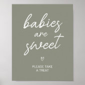 Sage Green Boho Minimalistisch Babies sind süß Poster (Vorne)
