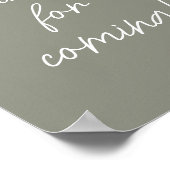 Sage Green Boho Minimalistisch Danke, dass du geko Poster (Ecke)