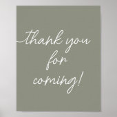 Sage Green Boho Minimalistisch Danke, dass du geko Poster (Vorne)