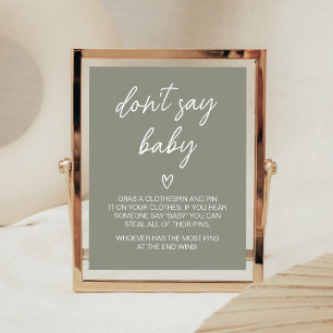 Sage Green Boho Minimalistisch Sage Baby nicht Poster