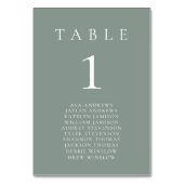 Sage Green Boho Minimalistische Sitzgelegenheit Ti Tischnummer (Rückseite)