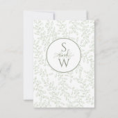 Sage Green Boho Moderne Elegante Botanische Hochze RSVP Karte (Rückseite)