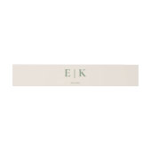 Sage Green Boho Monogram Wedding Einladungsbanderole (Flach)
