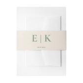 Sage Green Boho Monogram Wedding Einladungsbanderole (Vorderseite Beispiel)