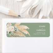 Sage Green Boho Pampas Grass Rücksendeadresse (Insitu)