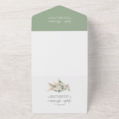 Sage Green Boho Pampas Grass Wedding All In One Einladung (Außenbereich)