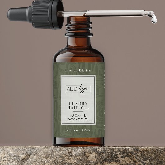 Sage Green Boho Pattern Logo 2OZ Dropper Bottle