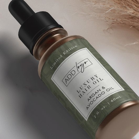 Sage Green Boho Pattern Logo 2OZ Dropper Bottle