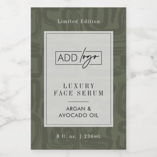 Sage Green Boho Pattern Waterproof Product Label Lebensmitteletikett (Einzelnes Label)