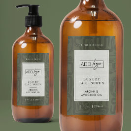 Sage Green Boho Pattern Waterproof Product Label Lebensmitteletikett