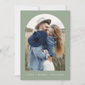 Sage Green Boho Save the Date Foto Minimalistisch (Vorderseite)