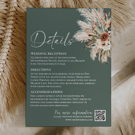Sage Green Boho Wedding Details Enclosure Card  Mitteilungskarte