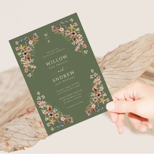 Sage Green Boho Wedding Einladung