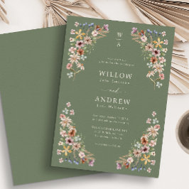 Sage Green Boho Wedding Einladung