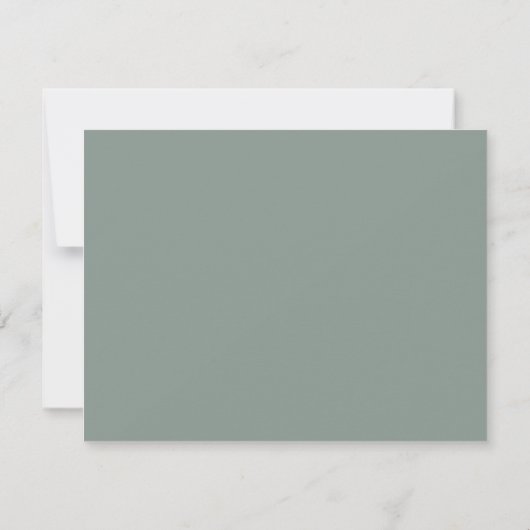 Sage Green Boho Wedding Modern RSVP Karte (Rückseite)