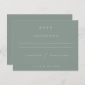 Sage Green Boho Wedding Modern RSVP Karte (Vorne/Hinten)