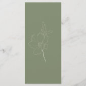 Sage Green Boho White Floral Botanical Wedding Menükarte (Rückseite)