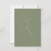 Sage Green Boho White Floral Botanical Wedding RSVP Karte (Rückseite)