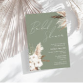 Sage Green Boho White Floral Modernes Brautparty Einladung