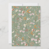 Sage Green Boho Wildblume Brautparty Script Einladung (Rückseite)