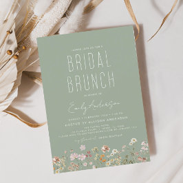 Sage Green Boho Wildblume Bridal Brunch Dusche Einladung