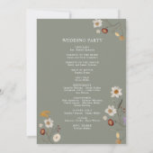 Sage Green Boho Wildblume Hochzeitsprogramm Einladung (Rückseite)