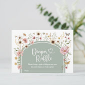 Sage Green Boho Wildblume Meadow Diaper Raffle Begleitkarte (Stehend Vorderseite)