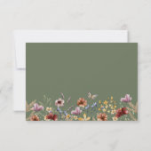Sage Green Boho Wildblume RSVP-Karte RSVP Karte (Rückseite)