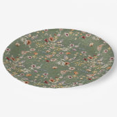 Sage Green Boho Wildblumen Pappteller (Schrägansicht)