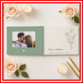 Sage Green Boho Wildblumen Rustikale Hochzeit Gästebuch