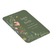 Sage Green Boho Wildblumen Save the Date Karte Magnet (Rechte Seite)