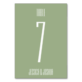 Sage Green Bold Minimalistisch Simple Modern Weddi Tischnummer