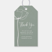 Sage Green Bold Simple Floral Wedding Vielen Dank Geschenkanhänger (Vorderseite)