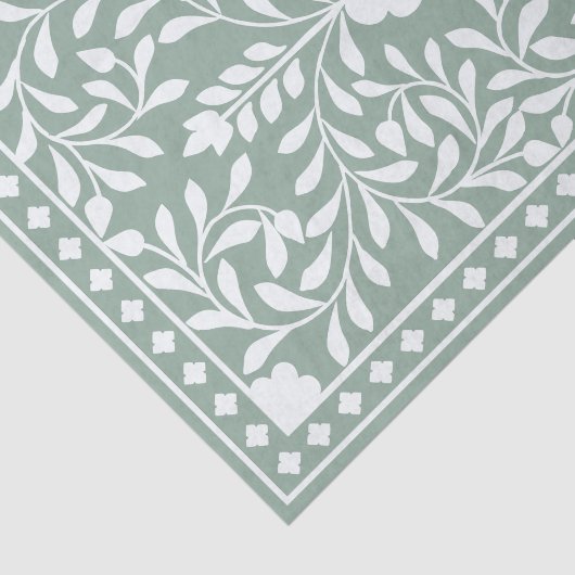 Sage Green Bone Inlay Decoupage Paper Seidenpapier (Ausschnitt)