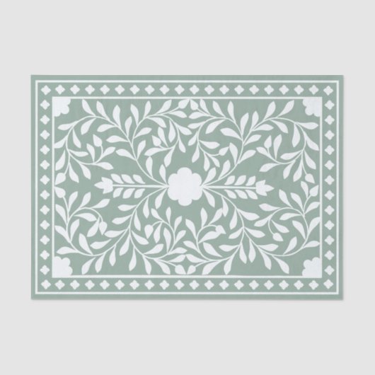 Sage Green Bone Inlay Decoupage Paper Seidenpapier (Vorderseite)