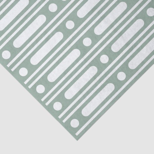 Sage Green Bone Inlay Dots Border Decoupage Paper Seidenpapier (Detail)