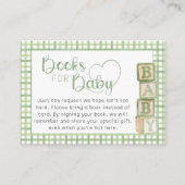 Sage Green Books for Baby Card Baby Shower Insert (Vorderseite)
