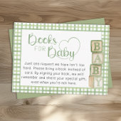 Sage Green Books for Baby Card Baby Shower Insert