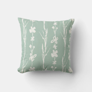 Sage Green Botanic Print Farmhouse Style Kissen