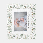 Sage green botanica Modernes Foto Fleecedecke (Vorderseite)