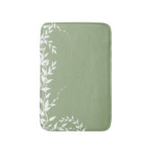 Sage Green Botanical Blätter Badematte (Vorderseite Vertikal)